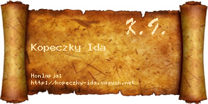 Kopeczky Ida névjegykártya