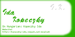 ida kopeczky business card